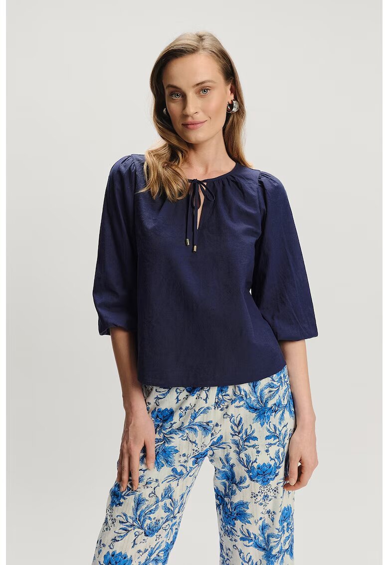 GreenPoint Bluza-tunica cu maneci 3/4 - Bleumarin