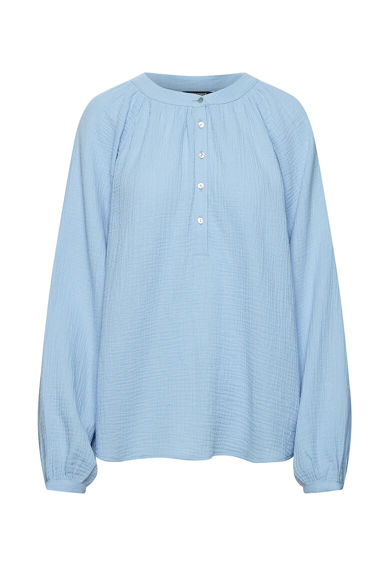 GreenPoint Bluza-tunica cu maneci cazute - Albastru deschis