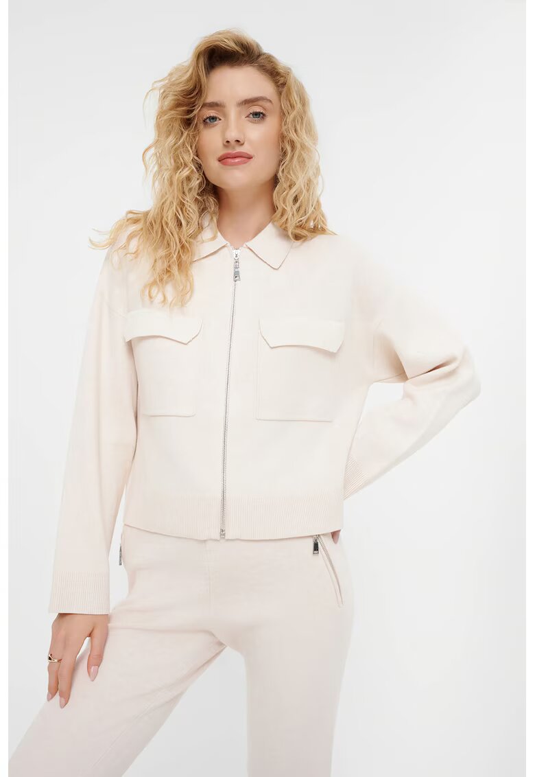 GreenPoint Cardigan cu fermoar - Bej deschis