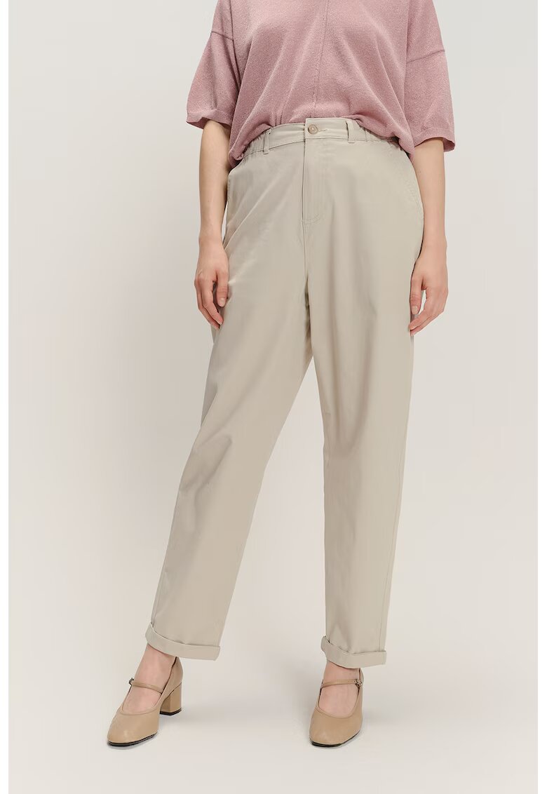 GreenPoint Pantaloni uni din amestec de modal - Bej deschis