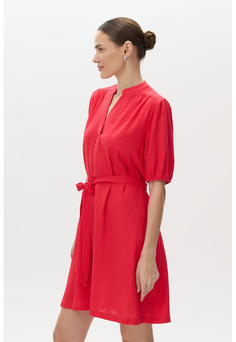 GreenPoint Rochie cu decolteu in V si maneci scurte - Coral