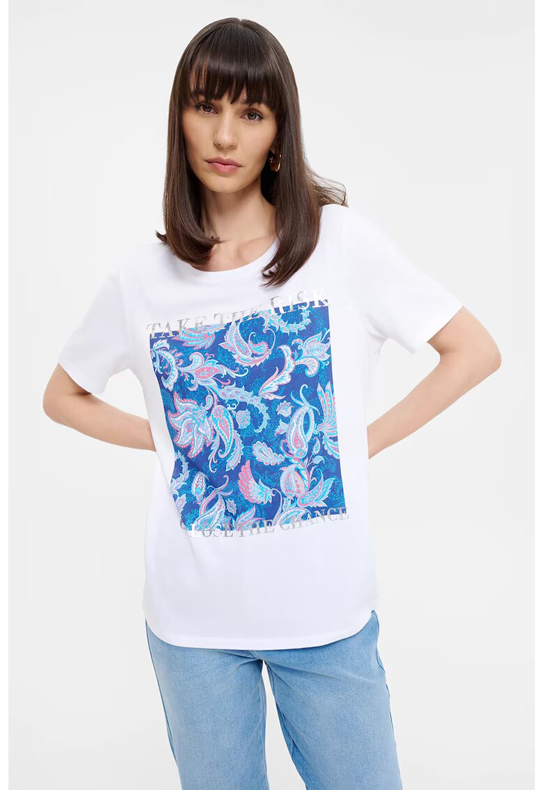 GreenPoint Tricou din amestec de modal - Alb