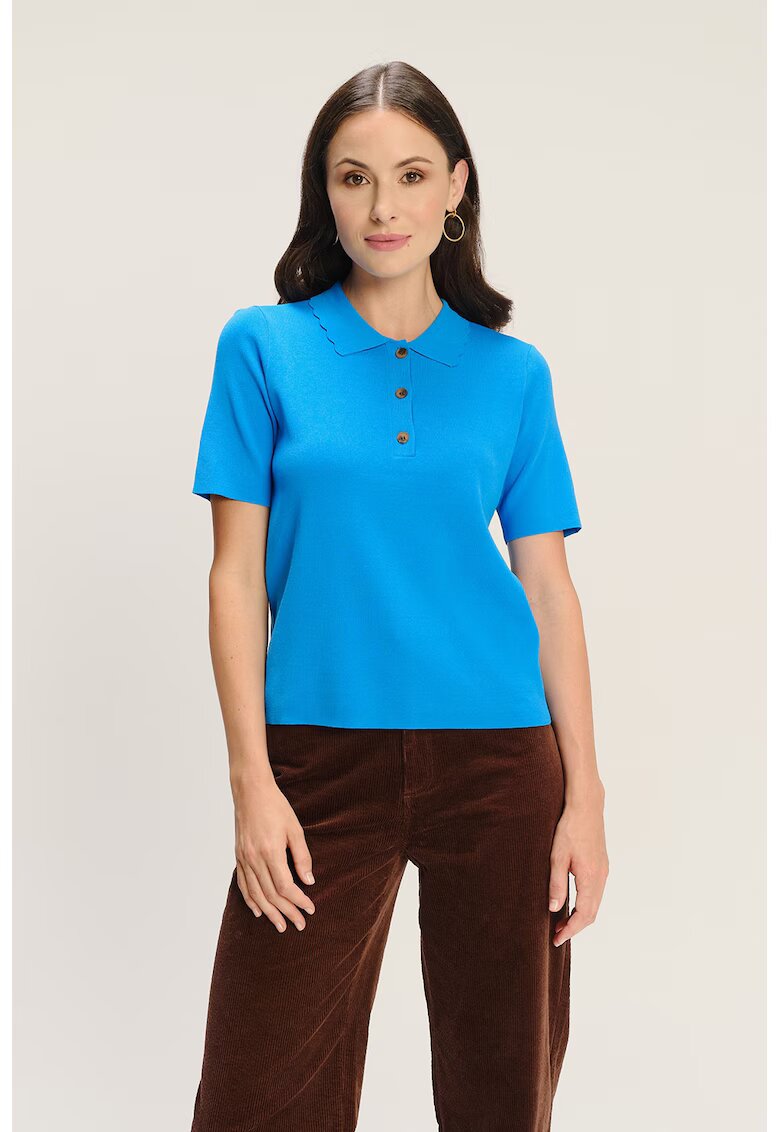 GreenPoint Tricou polo uni - Albastru royal