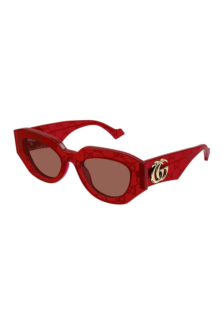 Gucci Ochelari de soare ovali - Rosu