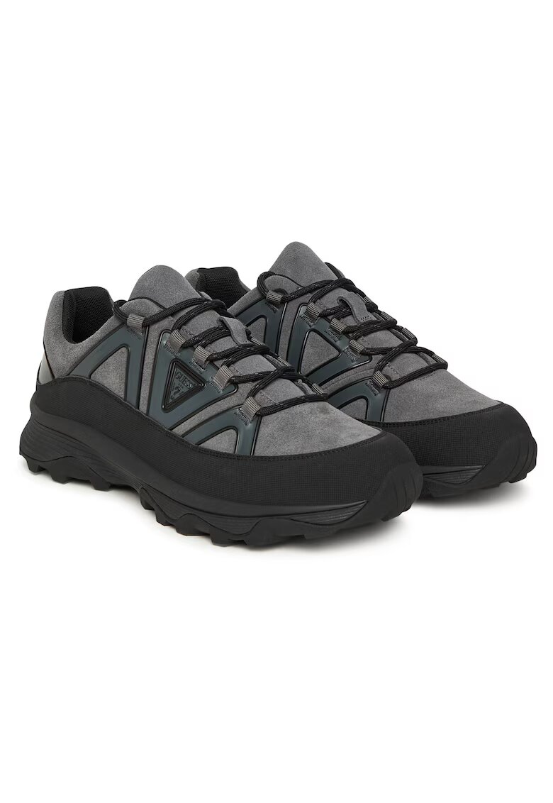 GUESS Adidasi sport barbati piele naturala - negru-gri - pentru alergare