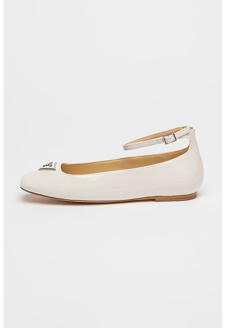 GUESS Balerini de piele ecologica cu bareta pe glezna - Bej deschis