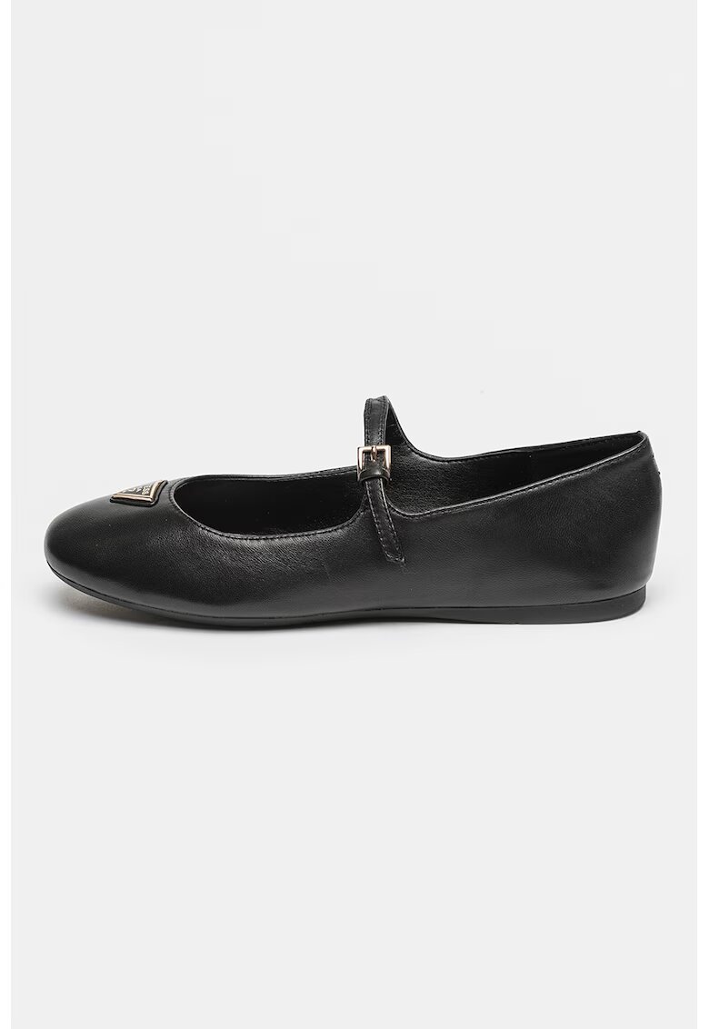 GUESS Balerini de piele Kalida - Negru