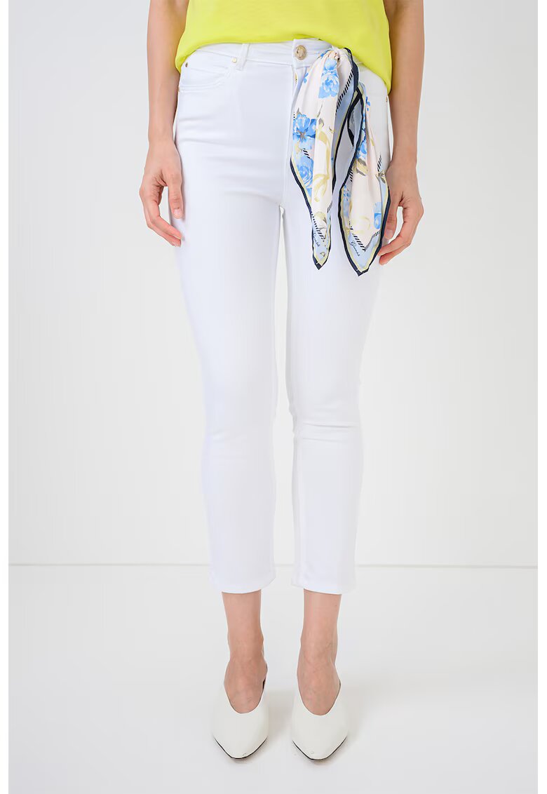 GUESS Blugi crop cu esarfa - Alb