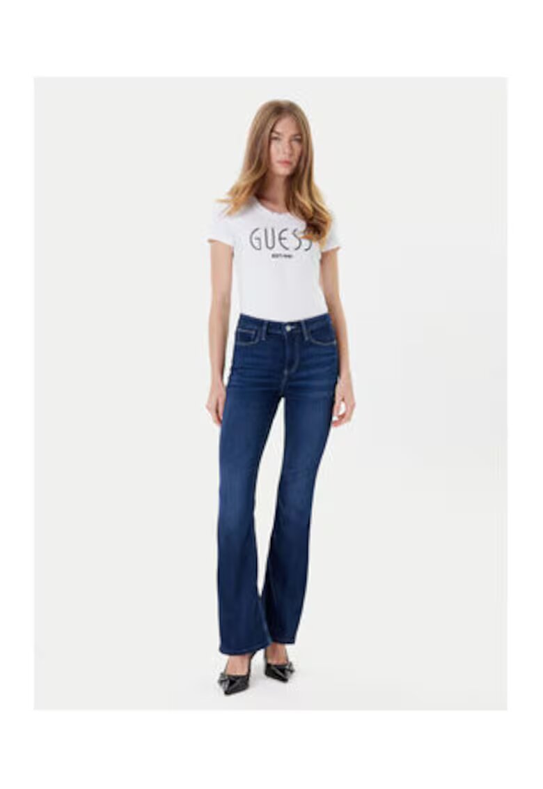 GUESS Blugi de dama - cu talie medie si logo