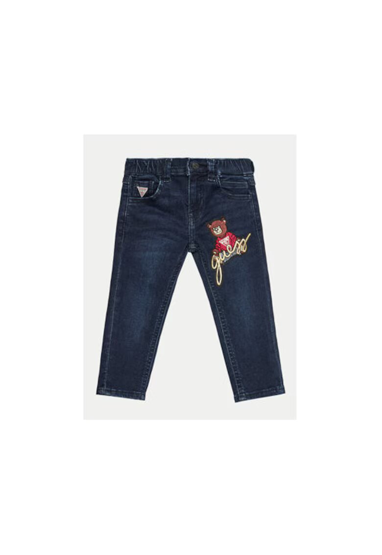 GUESS Blugi din amestec de bumbac cu detaliu logo