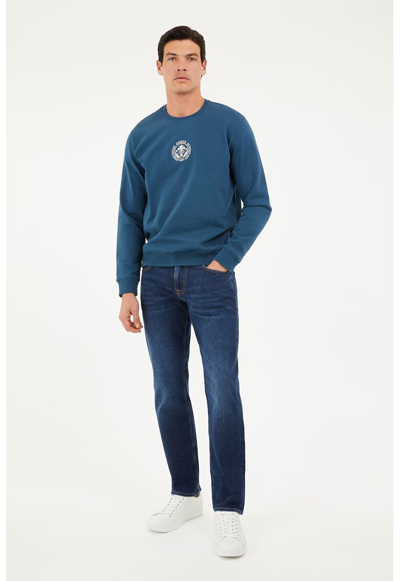 GUESS Blugi drepti cu aspect decolorat - Albastru inchis