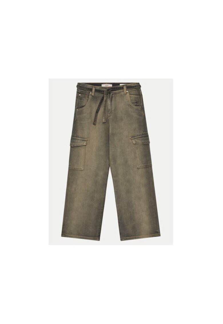 GUESS Blugi largi cu aspect decolorat si buzunare laterale