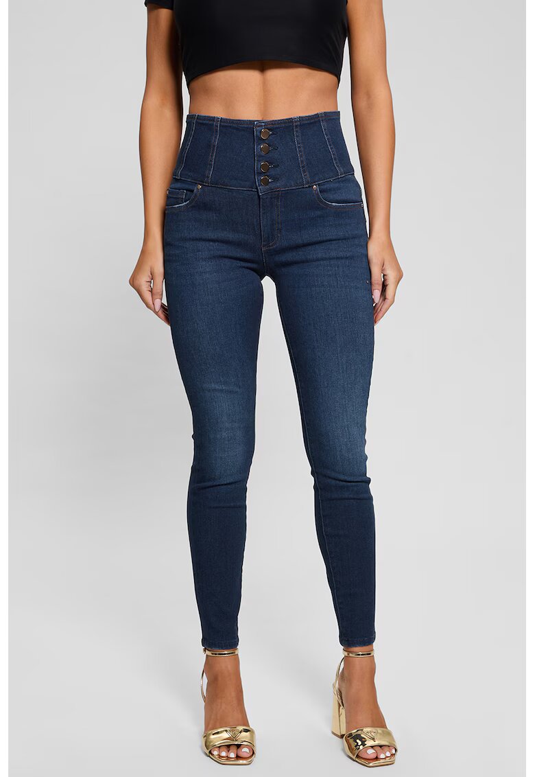GUESS Blugi modelatori cu talie inalta - tip corset - Bleumarin