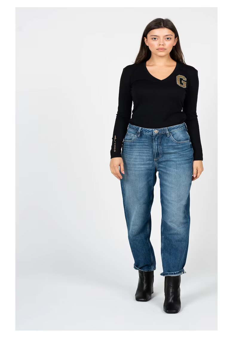 GUESS Blugi Mom Fit Cu aspect decolorat -