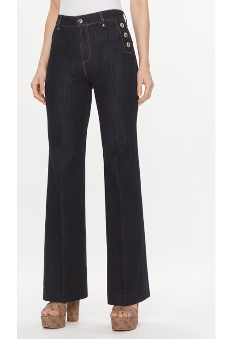 GUESS Blugi New Faye W4RA0P D2QU1 Bleumarin Relaxed Fit - Bumbac