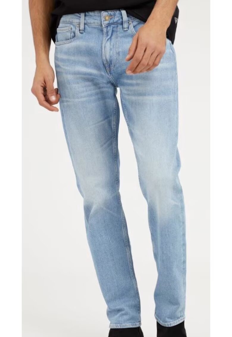 GUESS Blugi slim fit cu aspect decolorat - Albastru