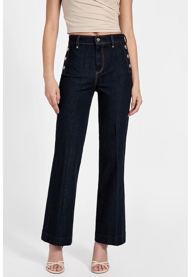 GUESS Blugi uni evazati - Albastru ultramarin