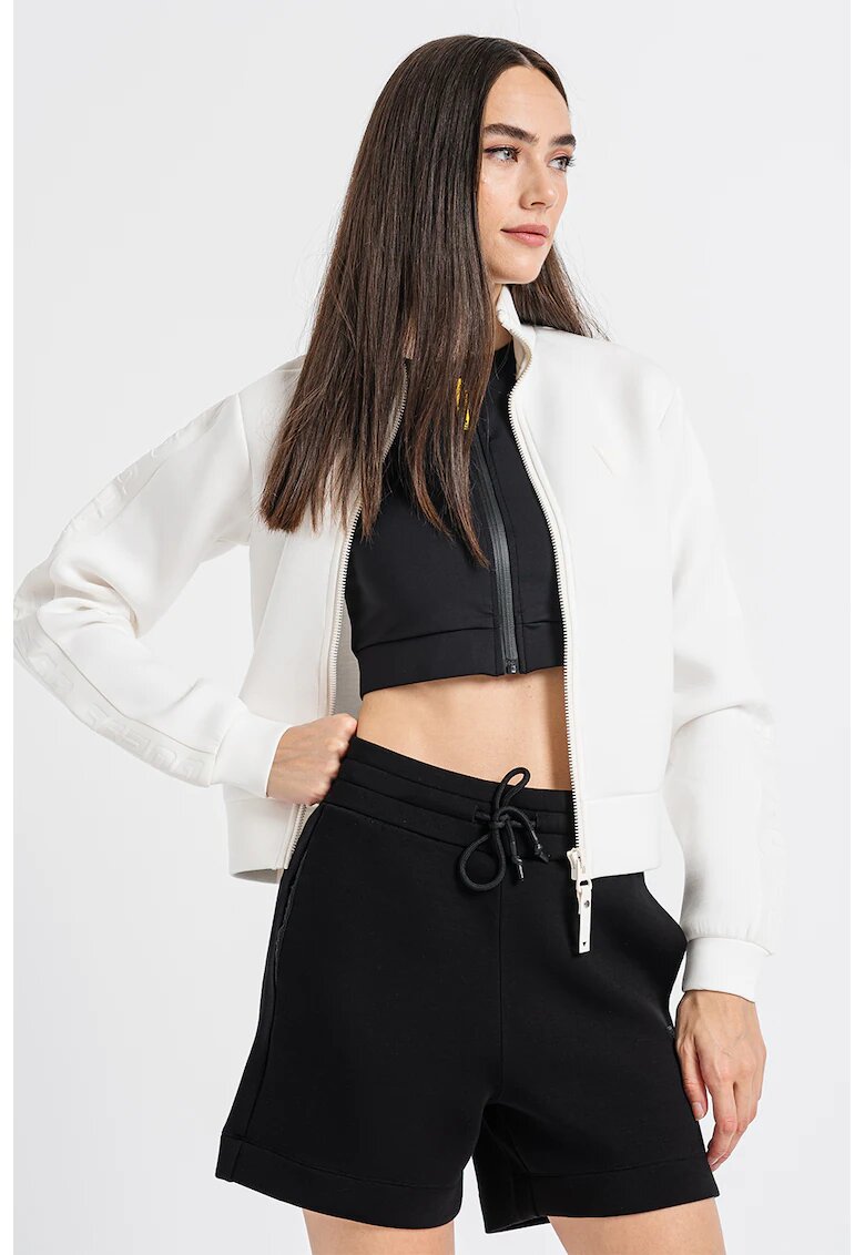 GUESS Bluza cu fermoar pentru fitness - Negru/Alb optic