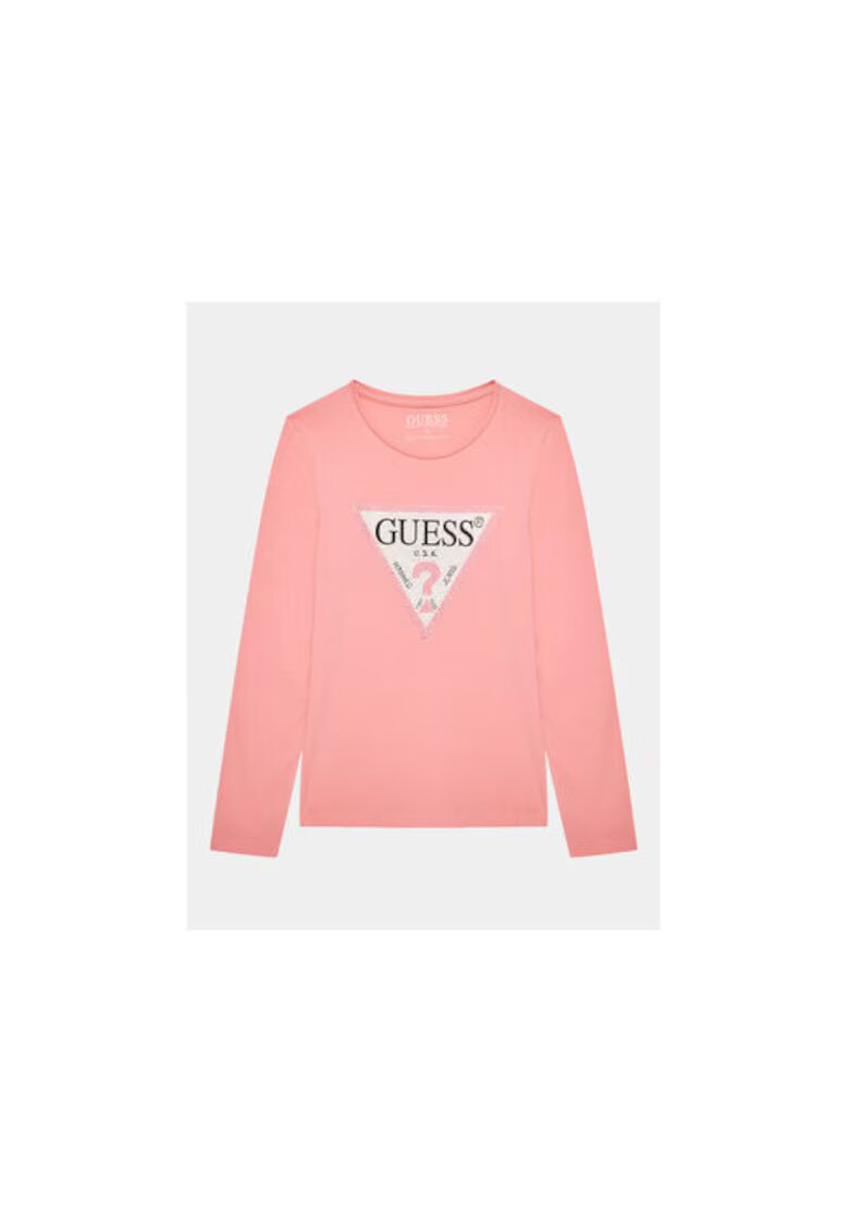 GUESS Bluza cu logo si decolteu rotund