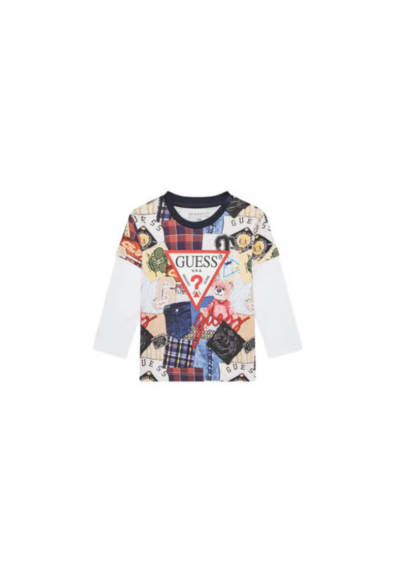 GUESS Bluza cu maneci lungi si imprimeu