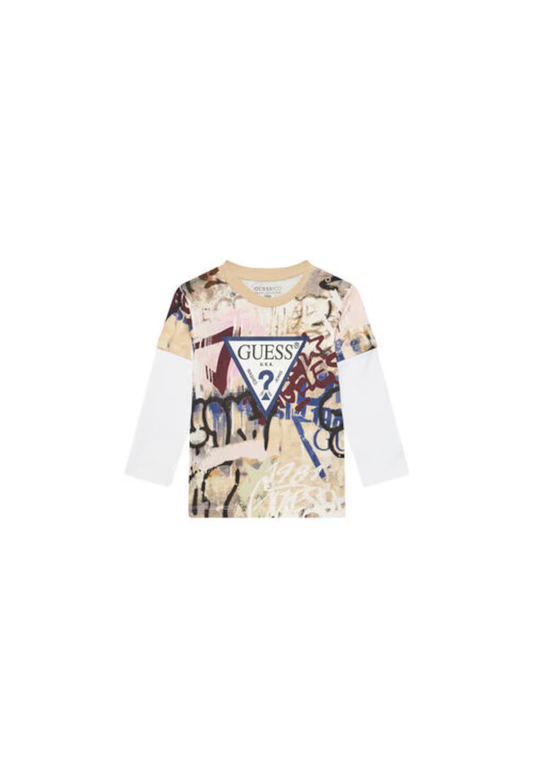 GUESS Bluza cu model si logo