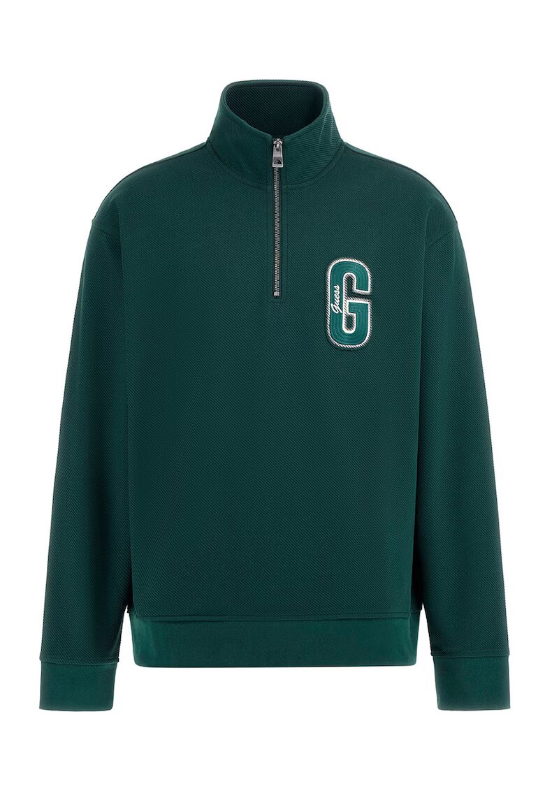 GUESS Bluza de trening cu fermoar scurt - Verde