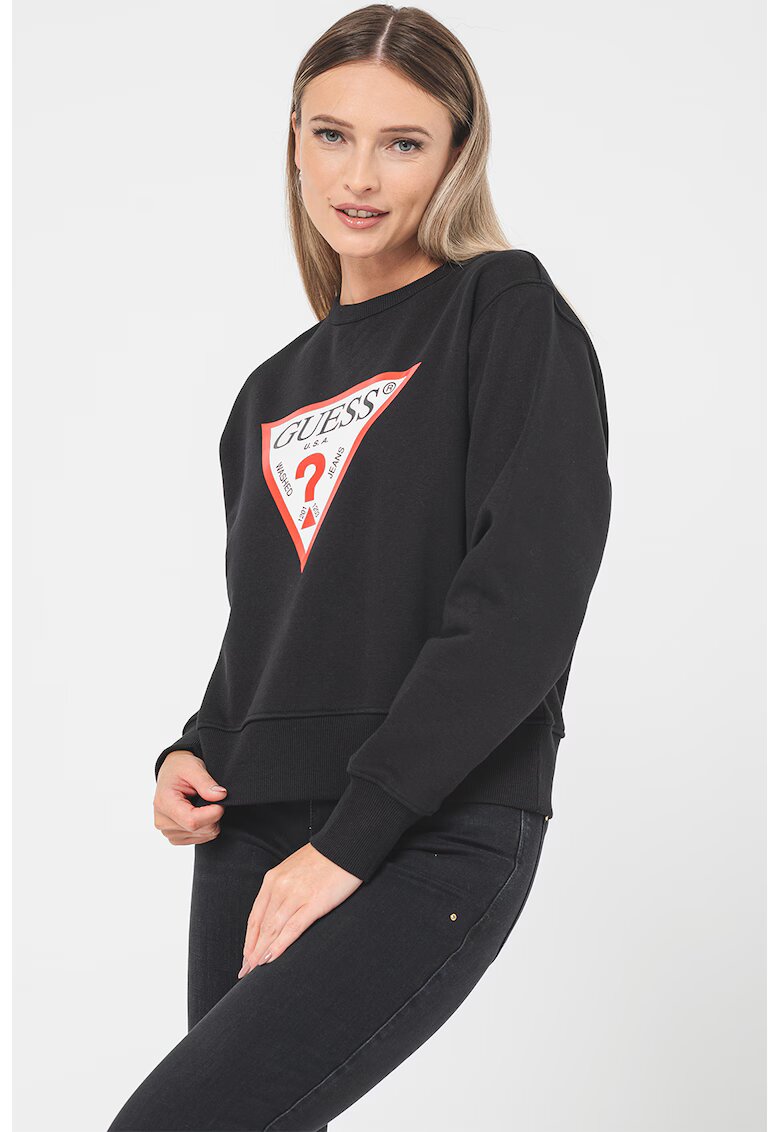 GUESS Bluza de trening cu imprimeu logo - Negru/Rosu stins/Alb optic