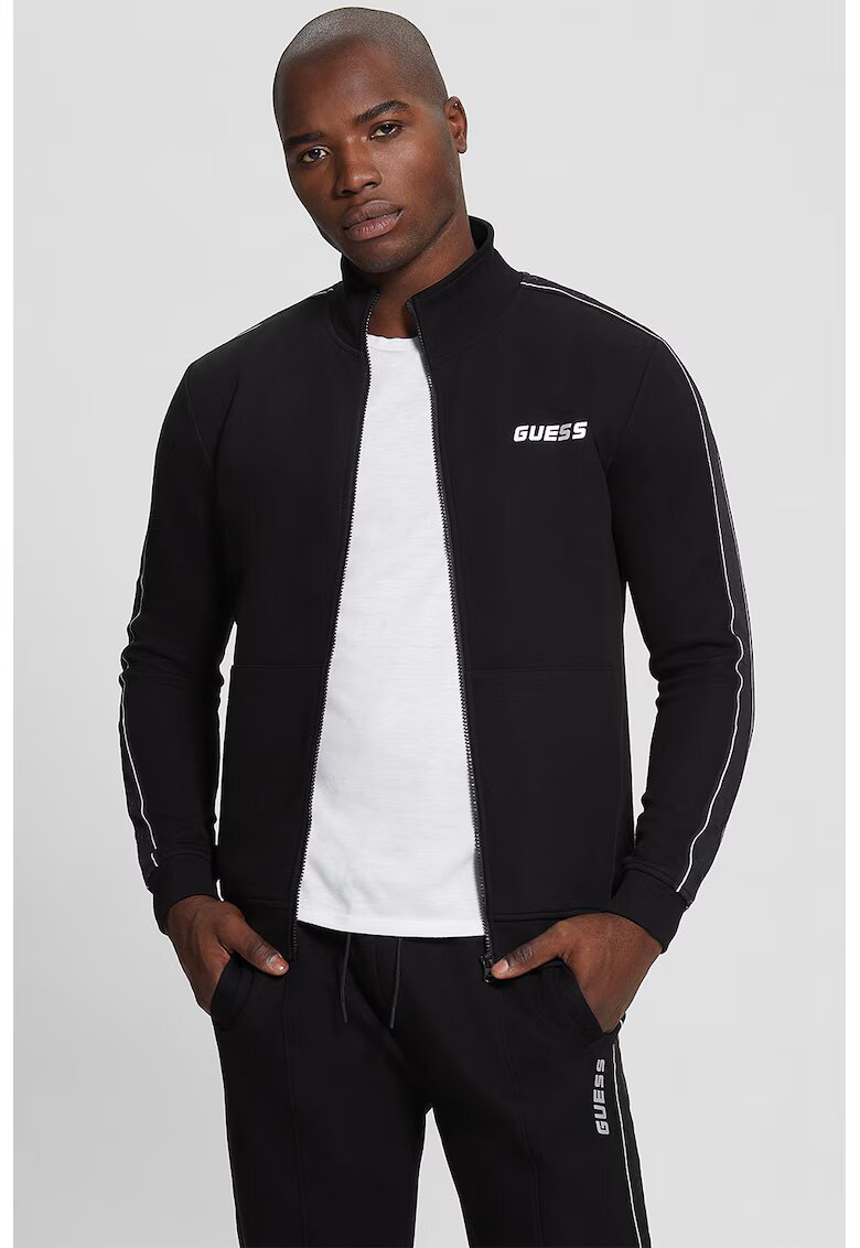 GUESS Bluza de trening cu insertii logo - pentru fitness - Negru