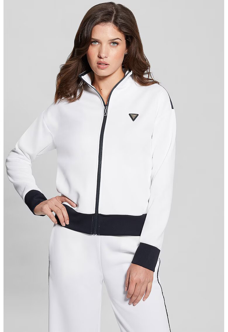 GUESS Bluza de trening cu maneci cazute - pentru fitness - Alb/Negru