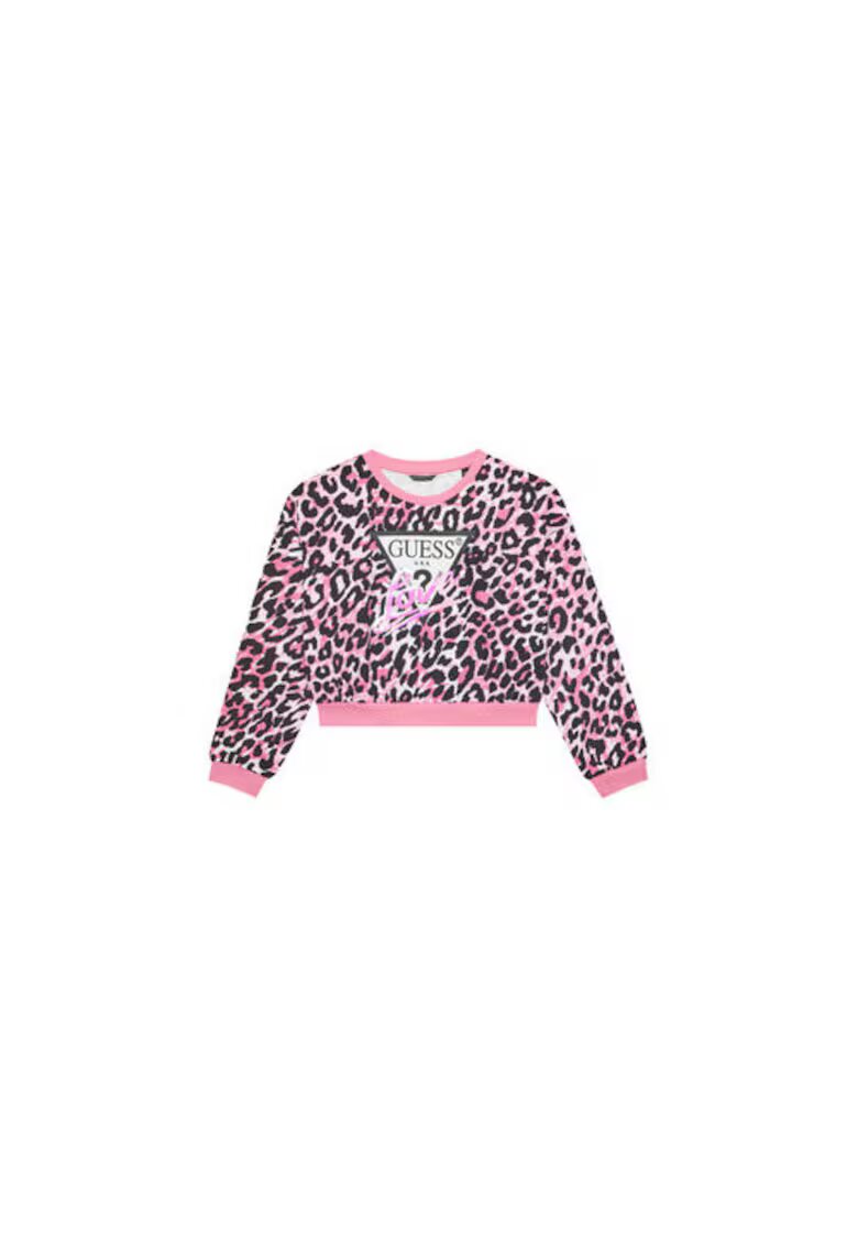 GUESS Bluza de trening din bumbac cu logo si model animal print