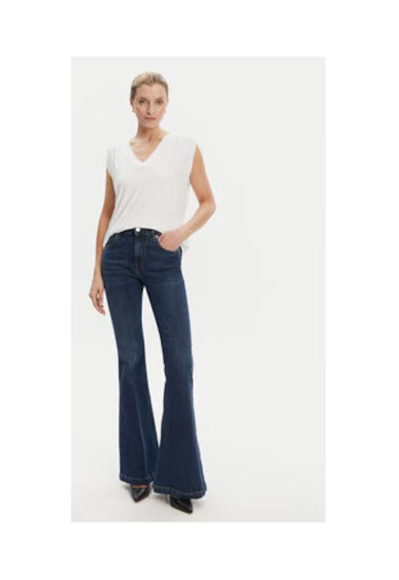 GUESS Bluza din amestec de modal si decolteu in V