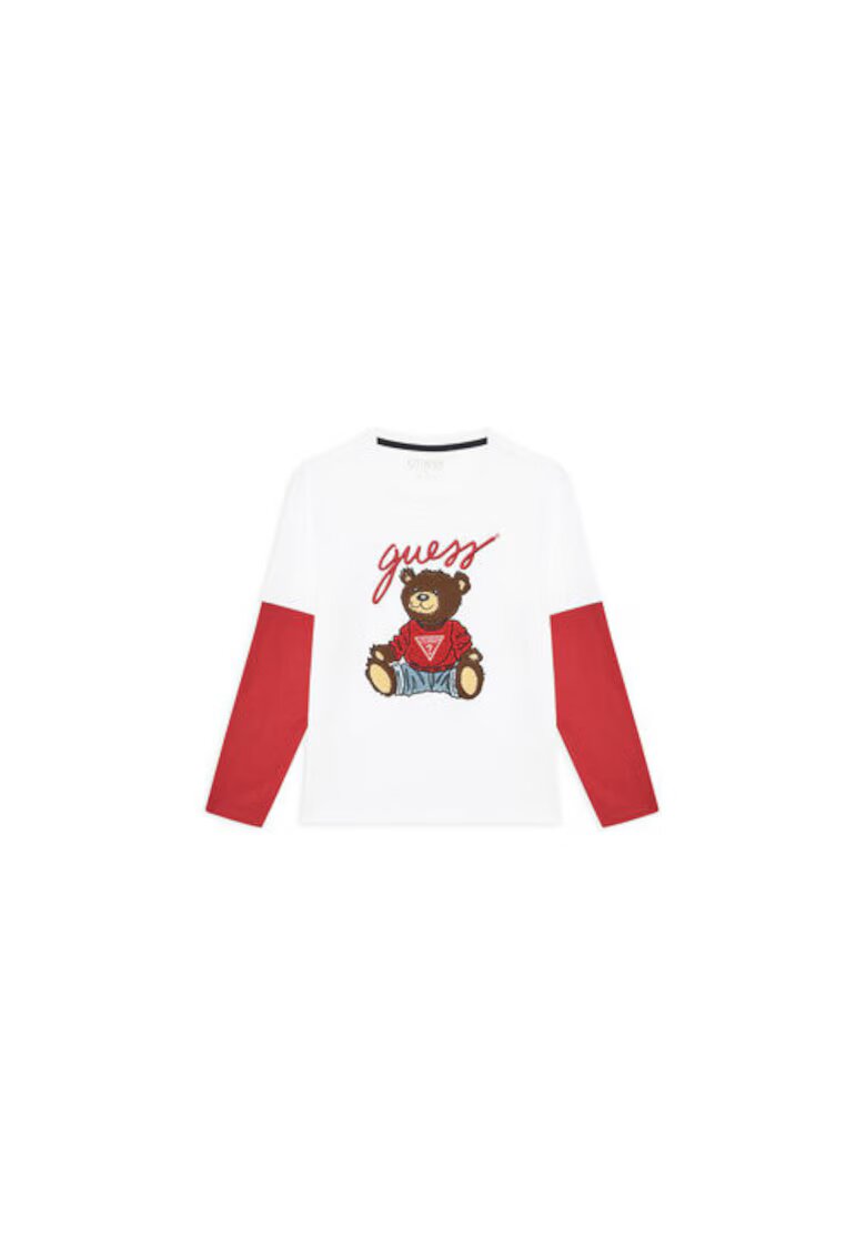 GUESS Bluza din bumbac cu aplicatie urs si aspect 2in1