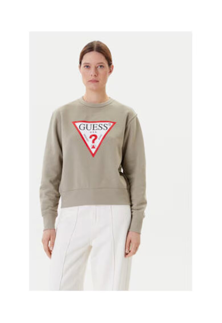 GUESS Bluza din bumbac cu logo si maneci lungi