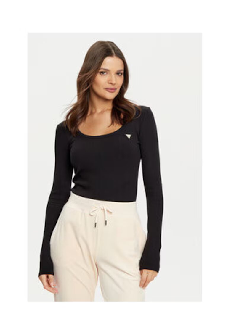 GUESS Bluza din viscoza cu maneci lungi