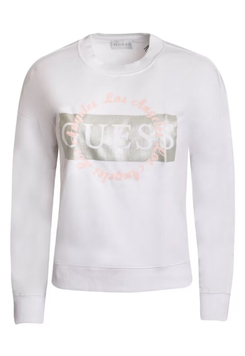 GUESS Bluza pentru femei - Bumbac - Alb - Alb
