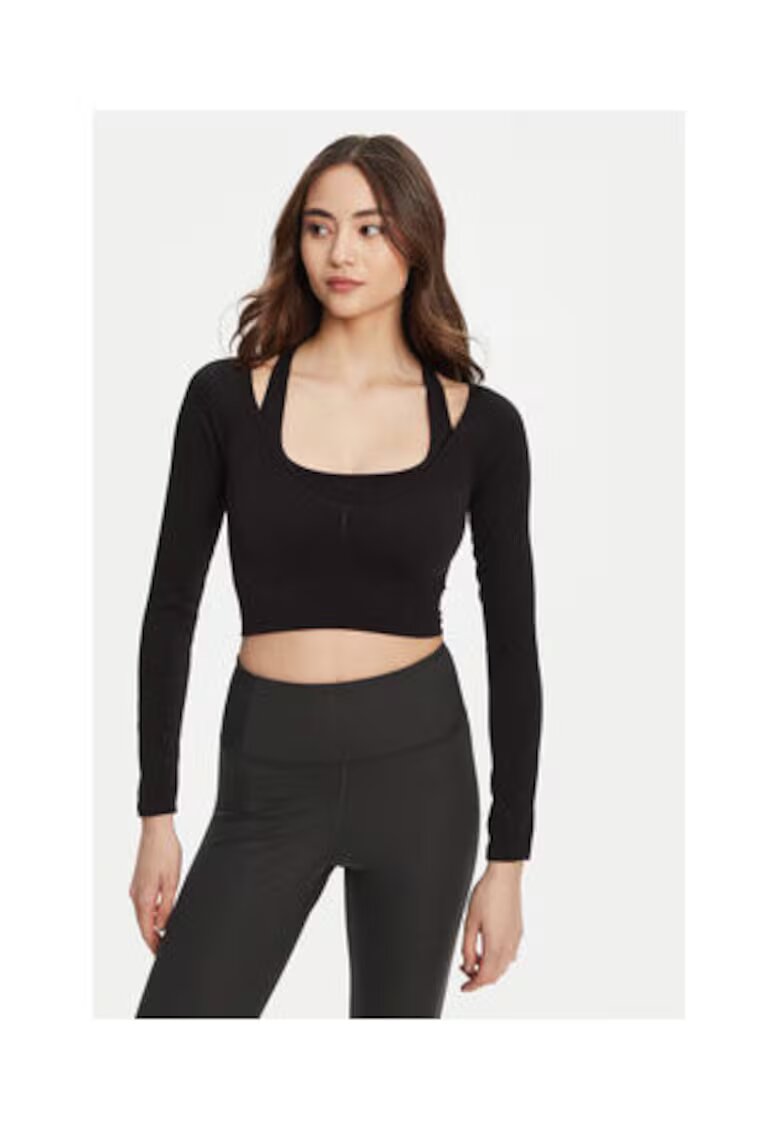 GUESS Bluza scurta din amestec de poliamida cu maneci lungi