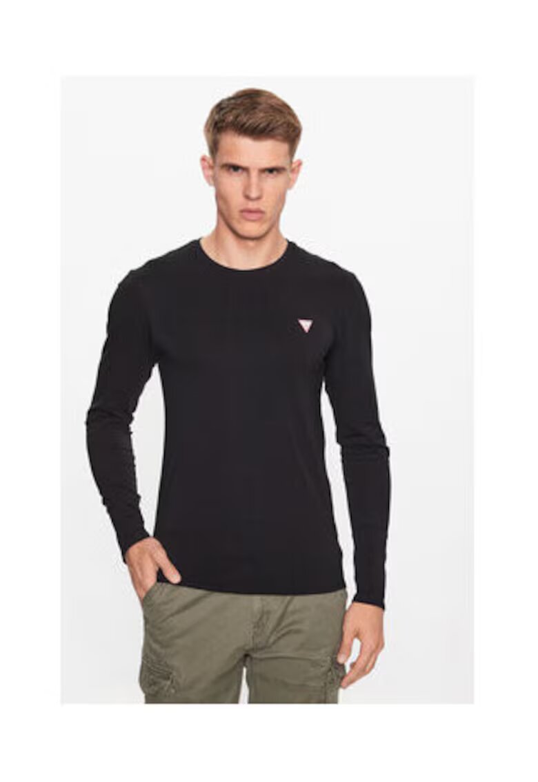 GUESS Bluza slim fit cu decolteu rotund