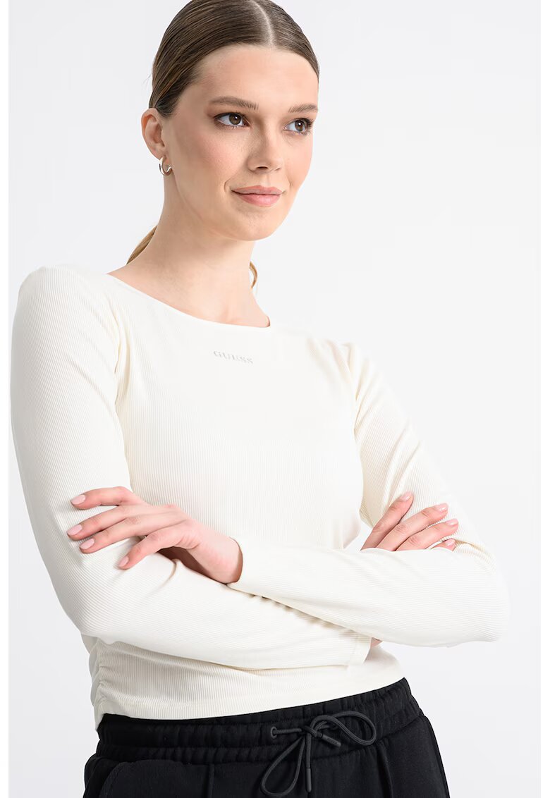 GUESS Bluza slim-fit cu logo - Crem