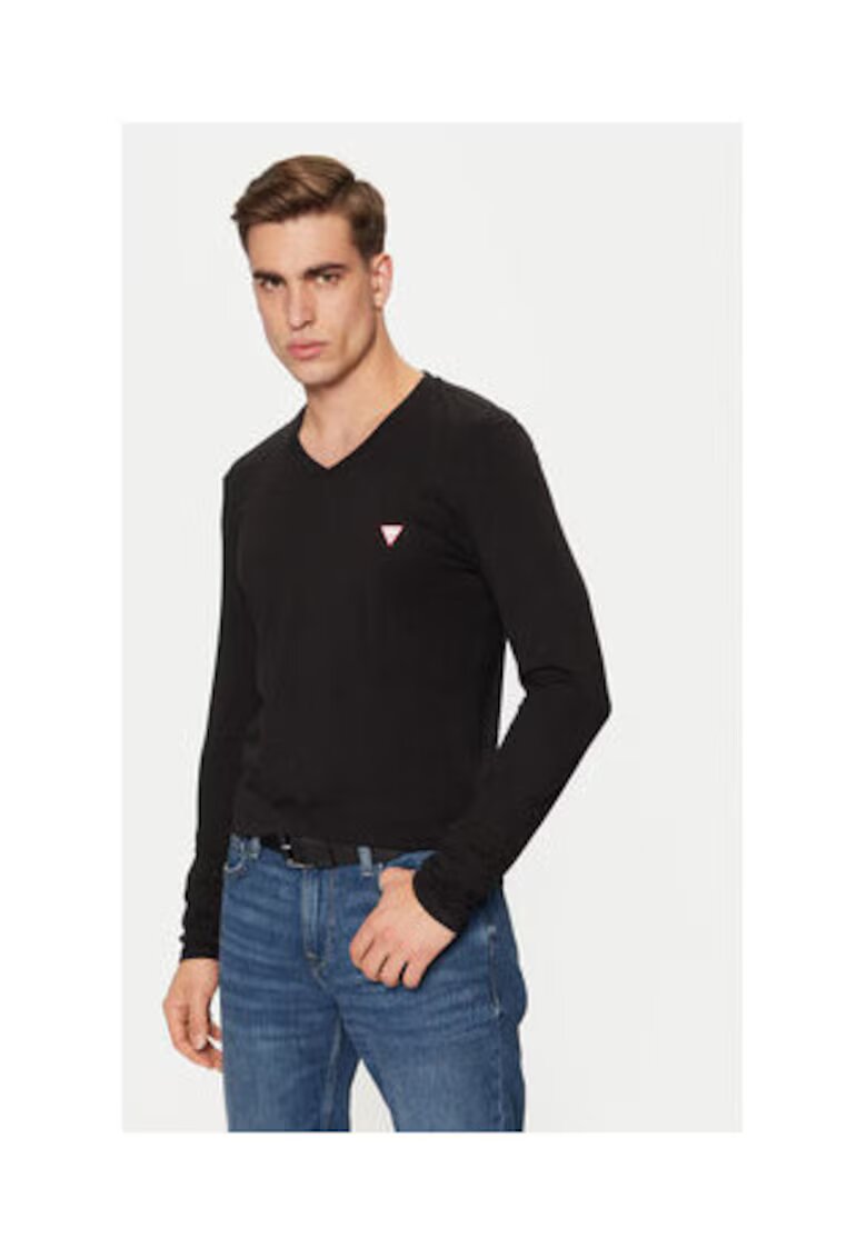 GUESS Bluza slim fit din amestec de bumbac