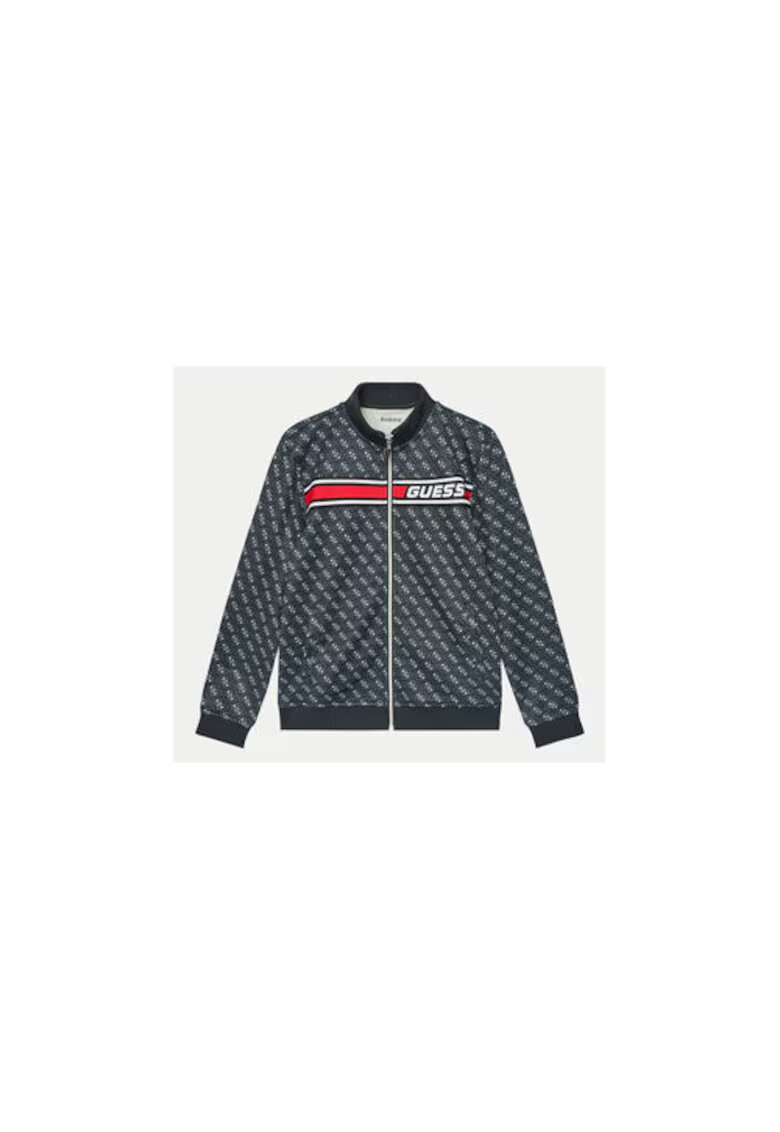 GUESS Bluza sport cu fermoar si imprimeu monogram
