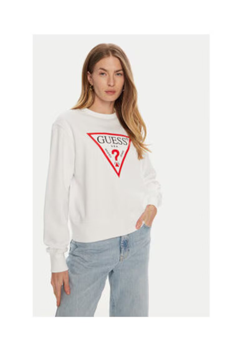 GUESS Bluza sport cu imprimeu - Alb
