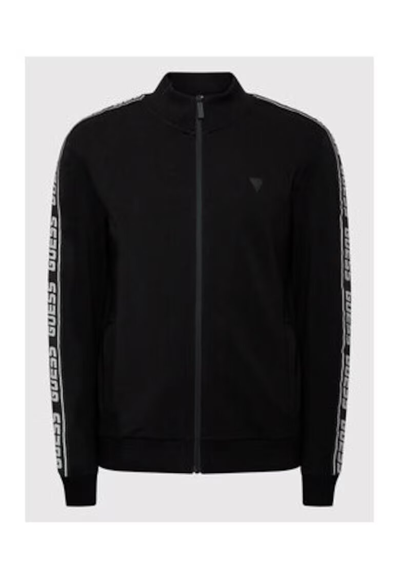 GUESS Bluzon cu fermoar si benzi logo -