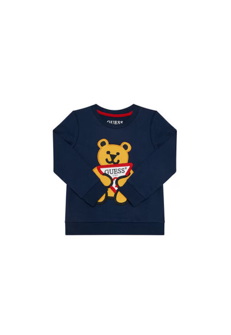 GUESS Bluzon din bumbac cu ursulet