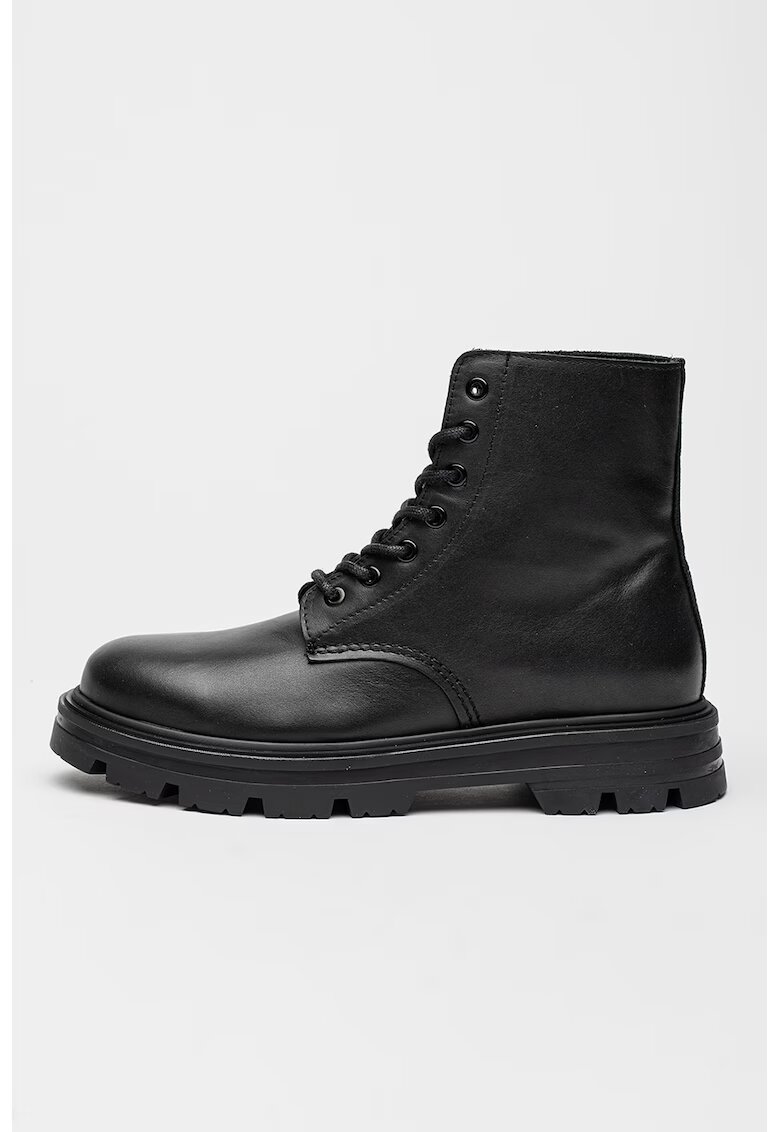 GUESS Bocanci de piele - Negru