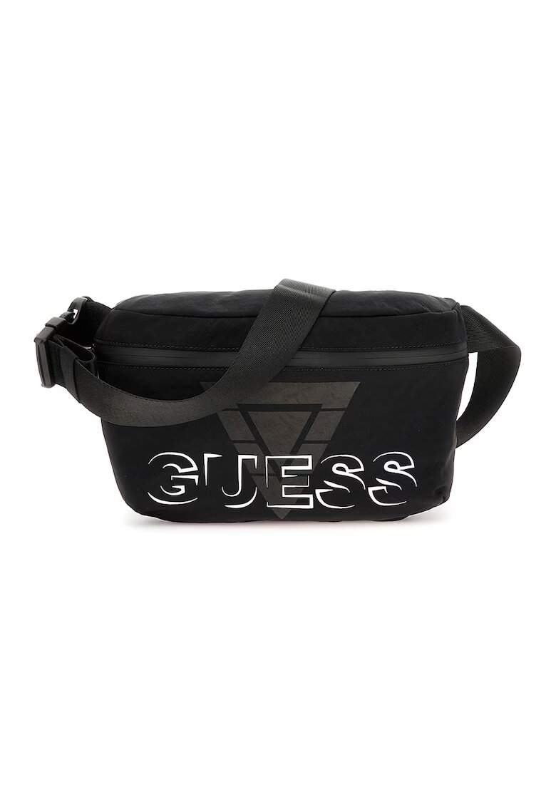 GUESS Borseta cu imprimeu logo Venezia - Negru/Alb optic