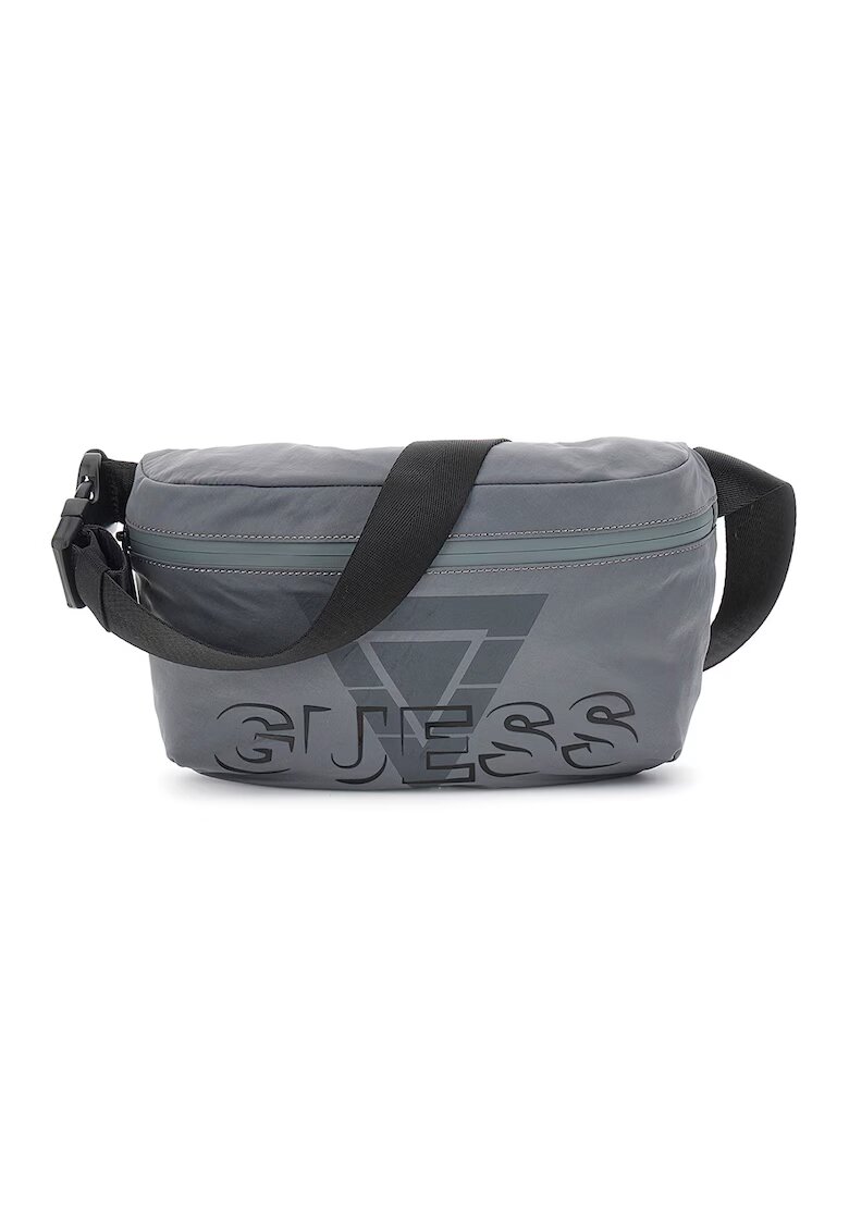 GUESS Borseta cu imprimeu logo Venezia - Negru/Gri deschis
