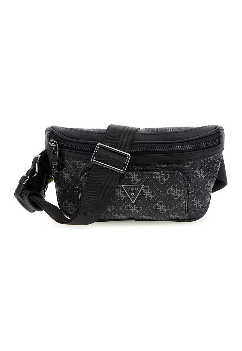 GUESS Borseta de piele ecologica cu imprimeu logo Vezzola - Negru/Gri