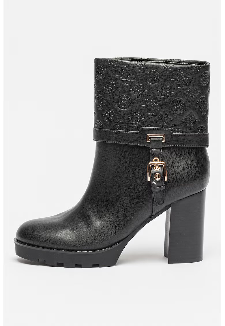 GUESS Botine cu logo in relief Neadla - Negru