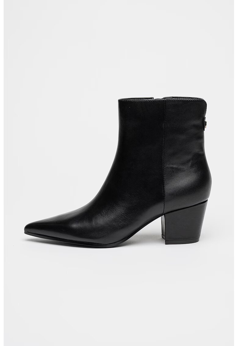 GUESS Botine de piele ecologica cu fermoar - Negru
