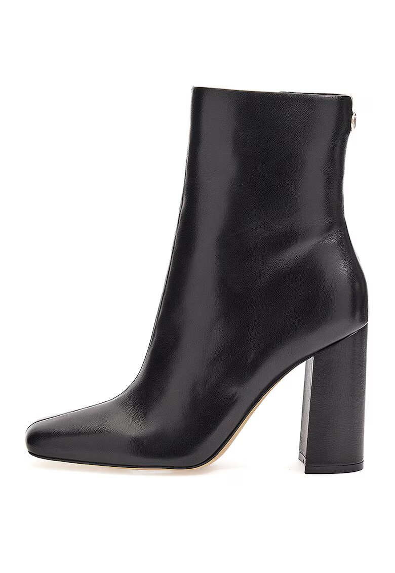 GUESS Botine de piele ecologica cu toc masiv - Negru